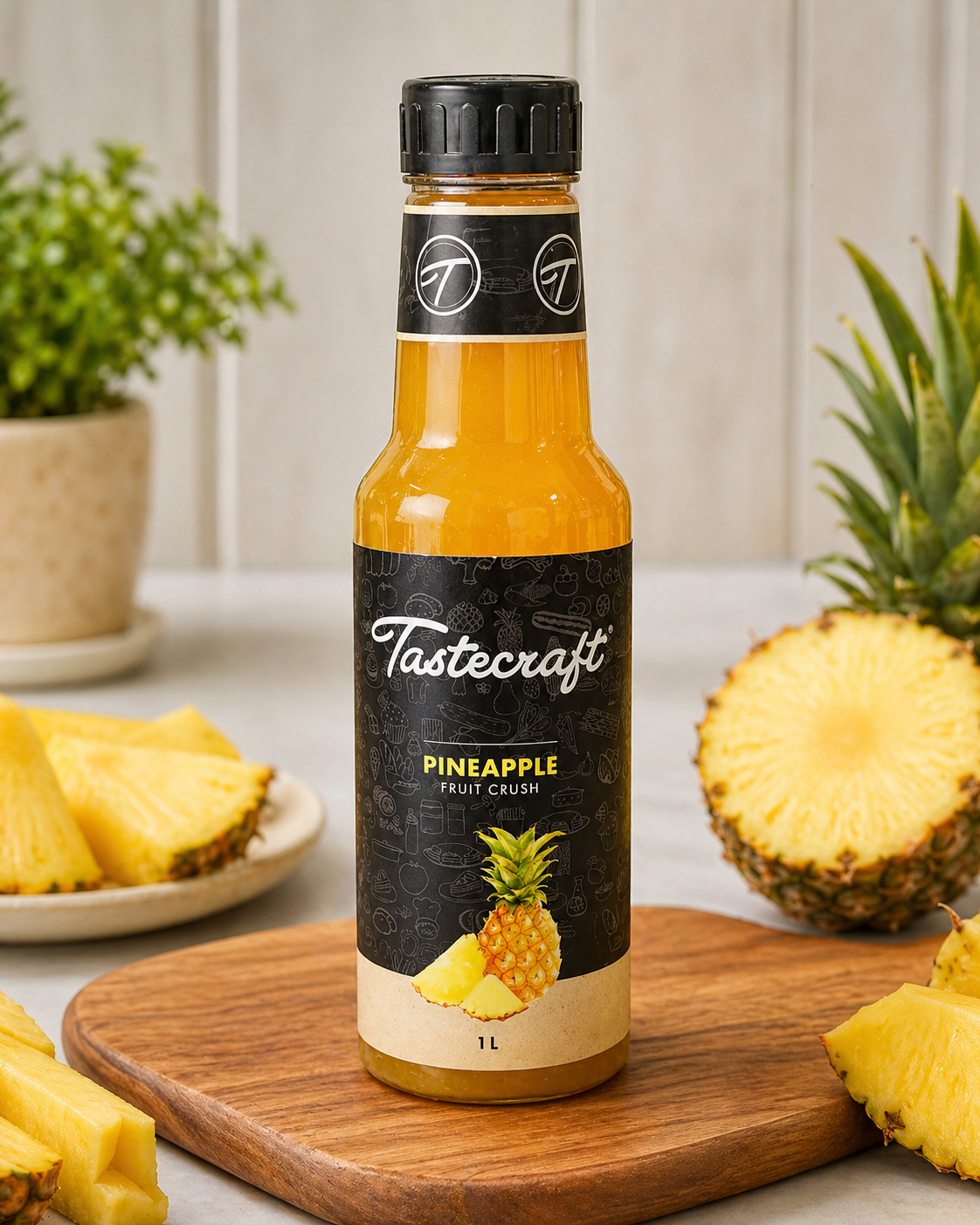 Tastecraft Premium Pineapple Whole Fruit Crush, 1L