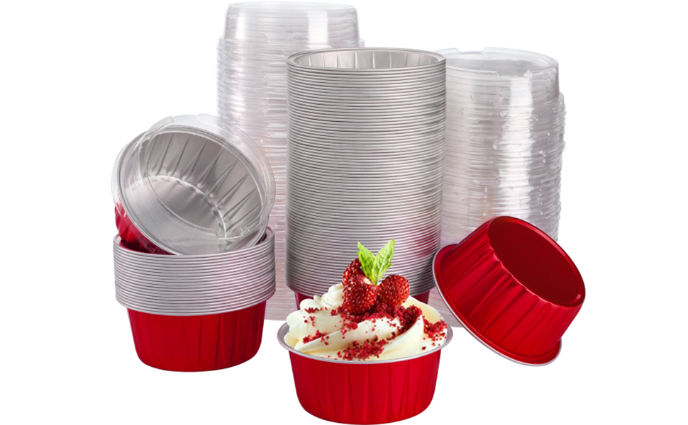 Aluminum Foil Round Desserts Cupcake Flan Pack of10 size-2.5/1.5
