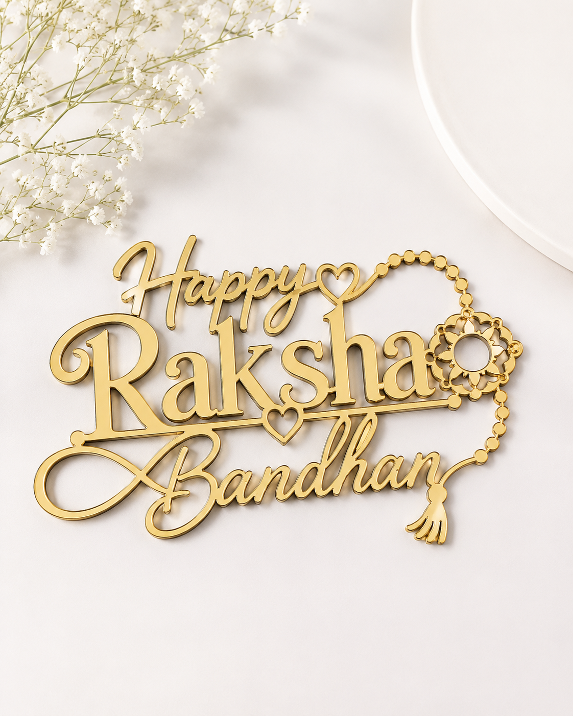 HAPPY RAKSHA BANDHAN ACRYLIC CUTOUT