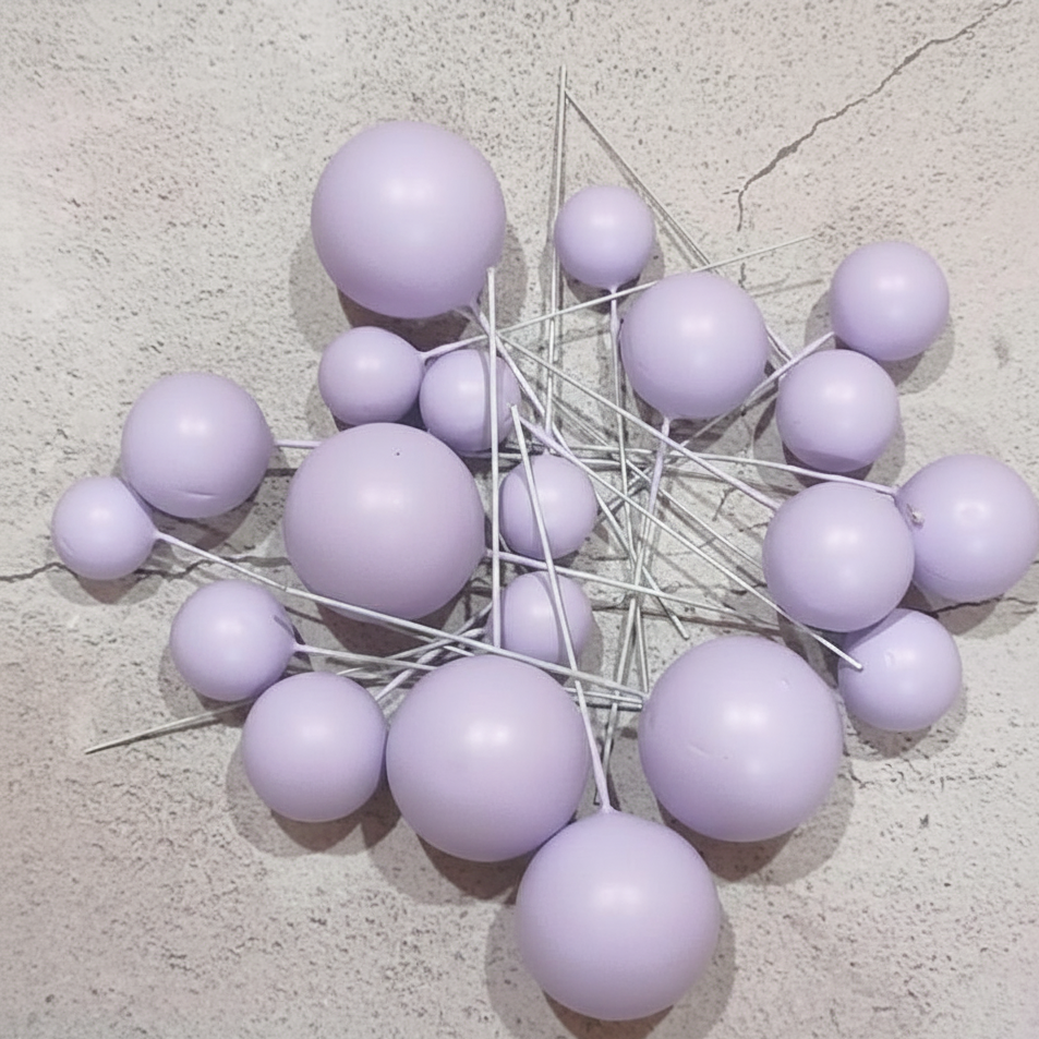Lilac mix size faux balls pack of 20