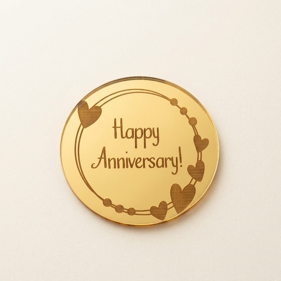Happy anniversary coin topper Pack of 10