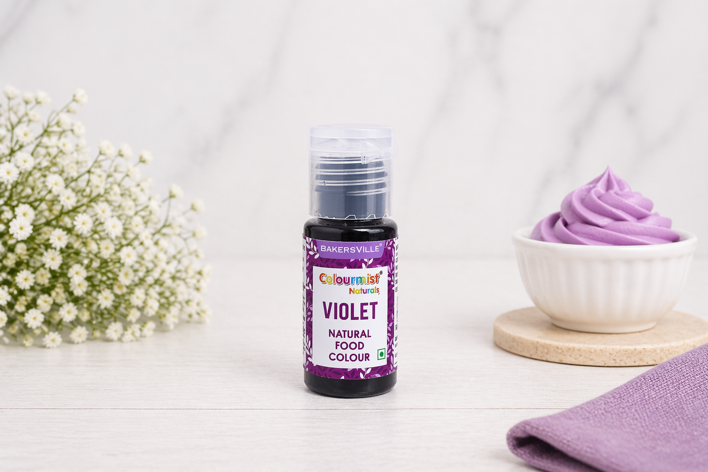 BAKERSVILLE COLOURMIST NATURAL FOOD COLOUR 20GM VIOLET COLOUR