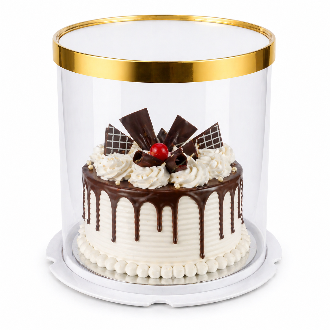 Pull me up Golden White Round Cake Box Size 8x8x8