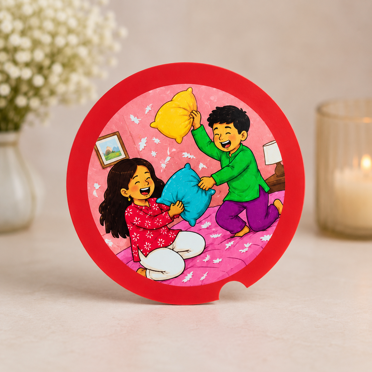 Sibling Pillow War Rakhi Coin Card PACK OF 10