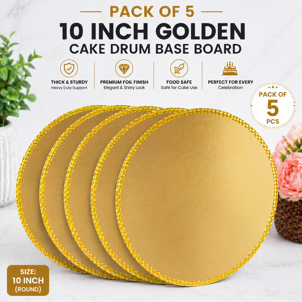 GOLDEN DRUM BASEBOARD 10 INCH Pack of 5