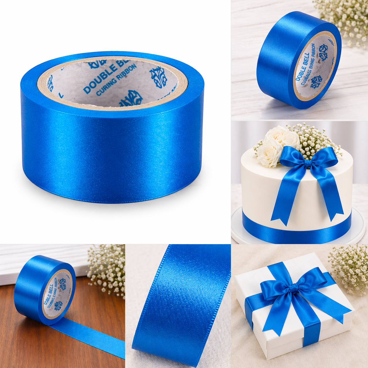 blue ribbon (lenght approx 6.5 m breadht 2.2 cm)