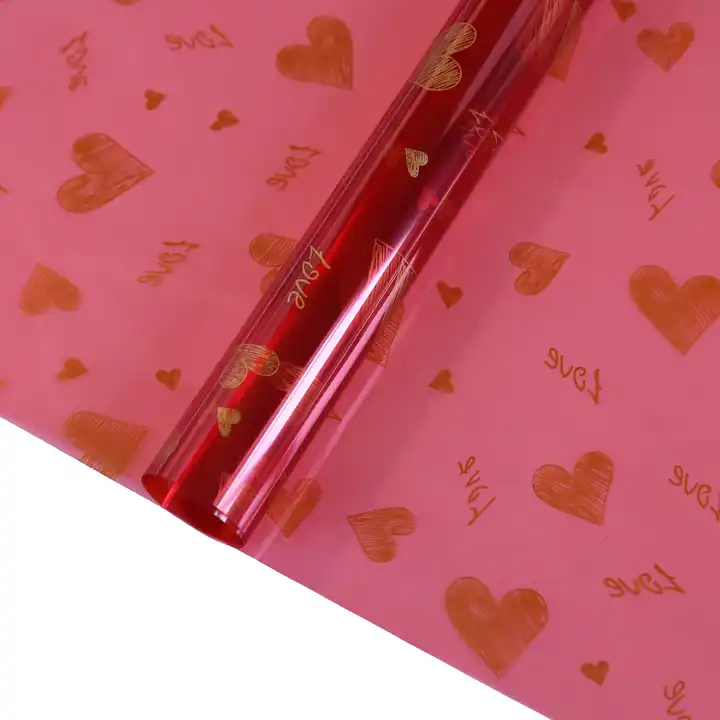 Flower Wrapping Red Transparent Paper Pack Of 5 Size - 22x21.5 inch