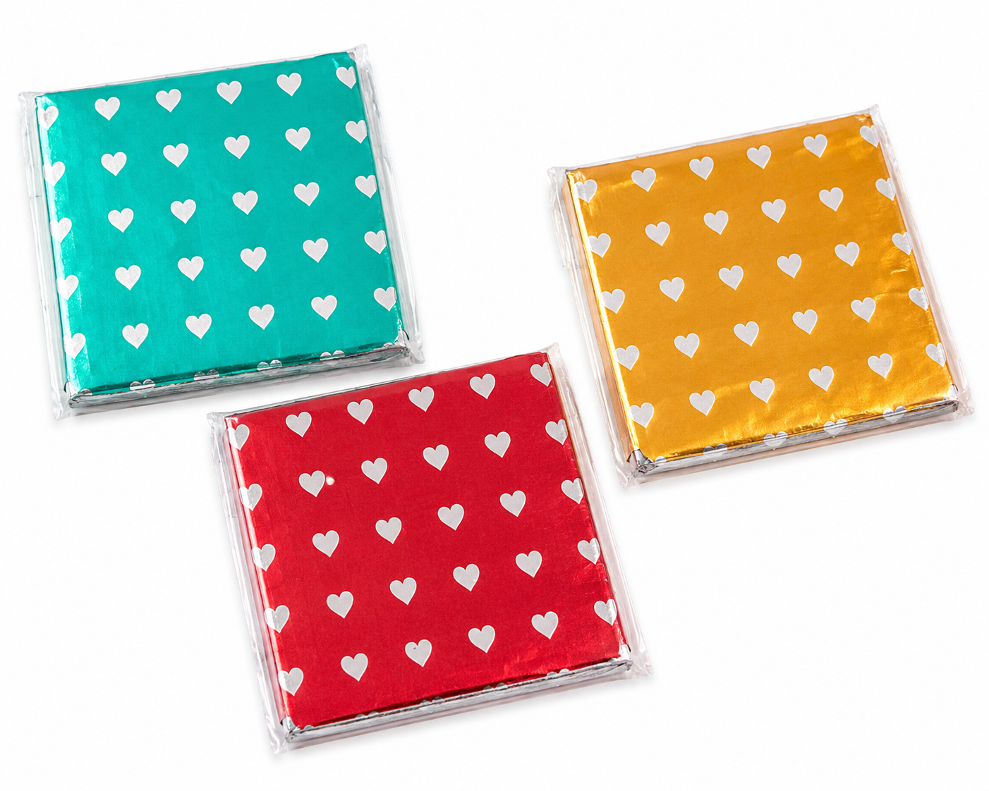 Heart Print Chocolate Wrappers Approx 200 Size - 3.5x3.5 inch (Random Colour)