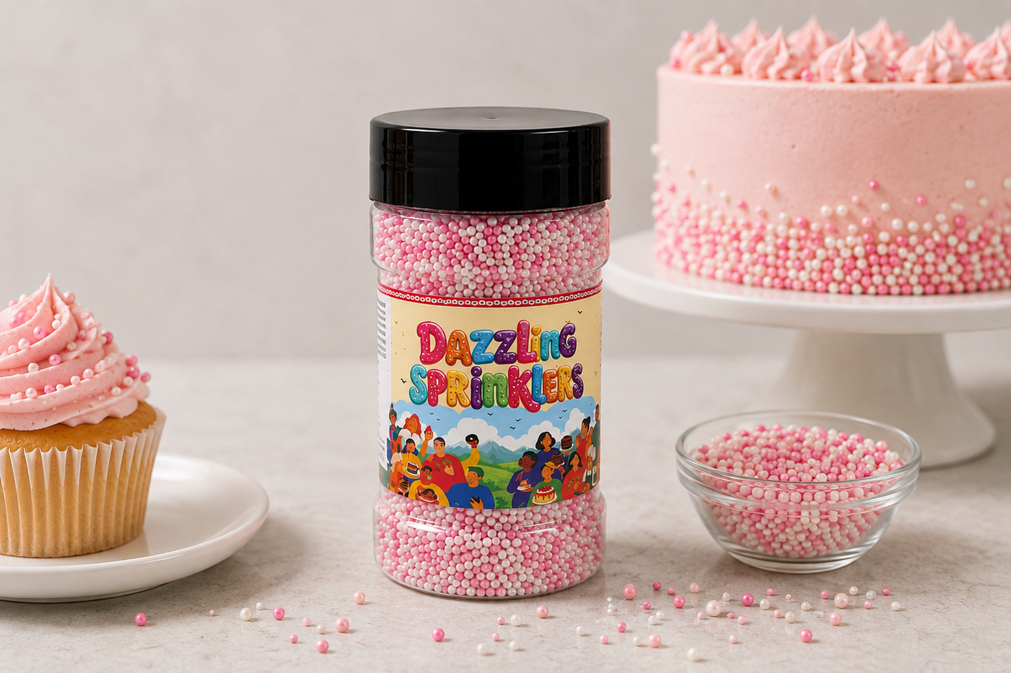 Pankraft Pink & White Pearl Dazzling Sprinklers 100gm