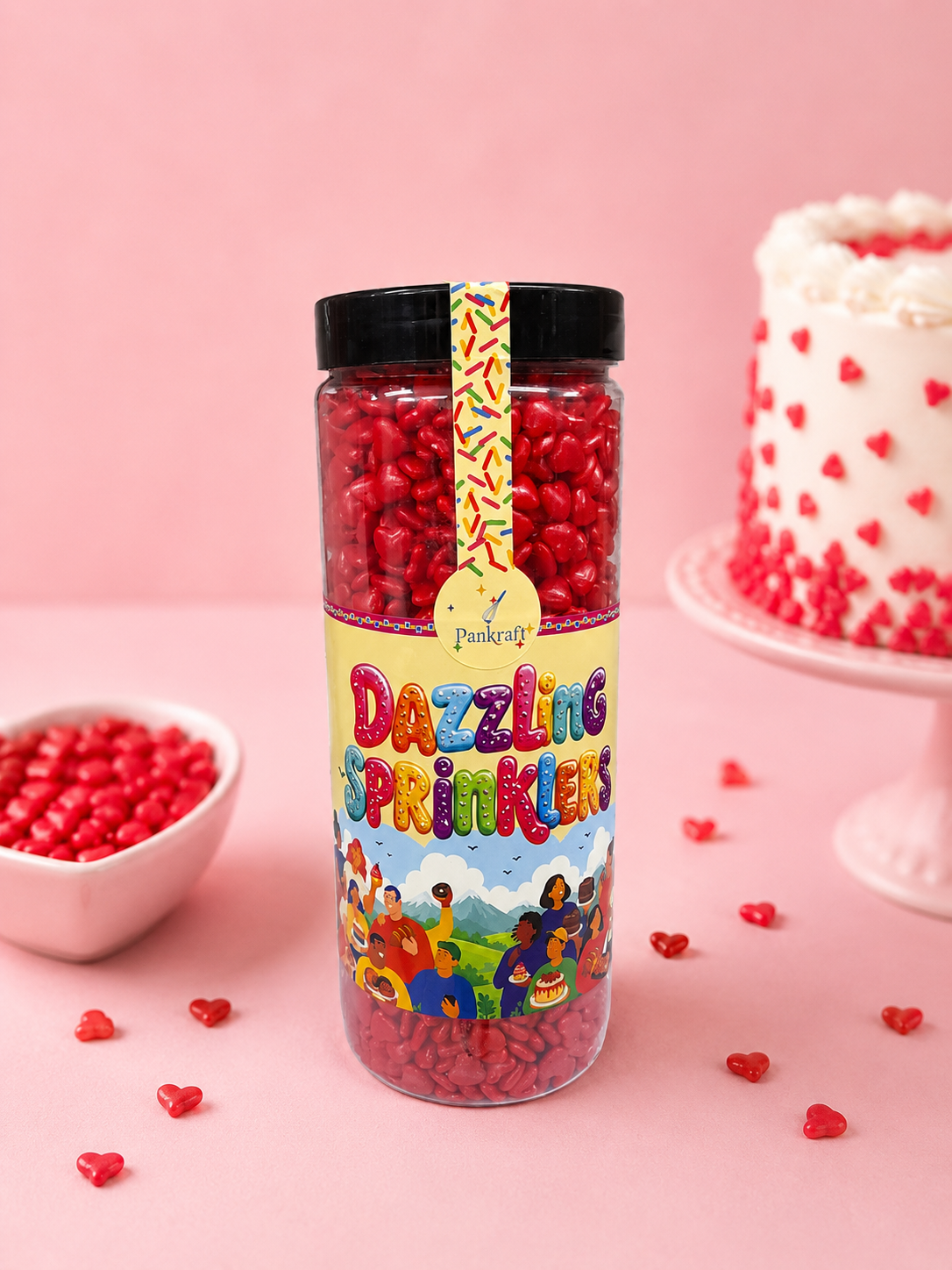 Pankraft Red Heart Shape Dazzling Sprinkler 750gm