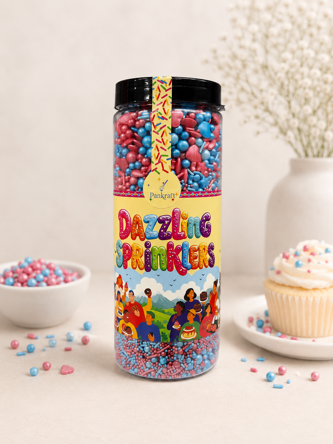 Pankraft Pink & Blue Mix Sprinkles Dazzling Sprinkler 750gm