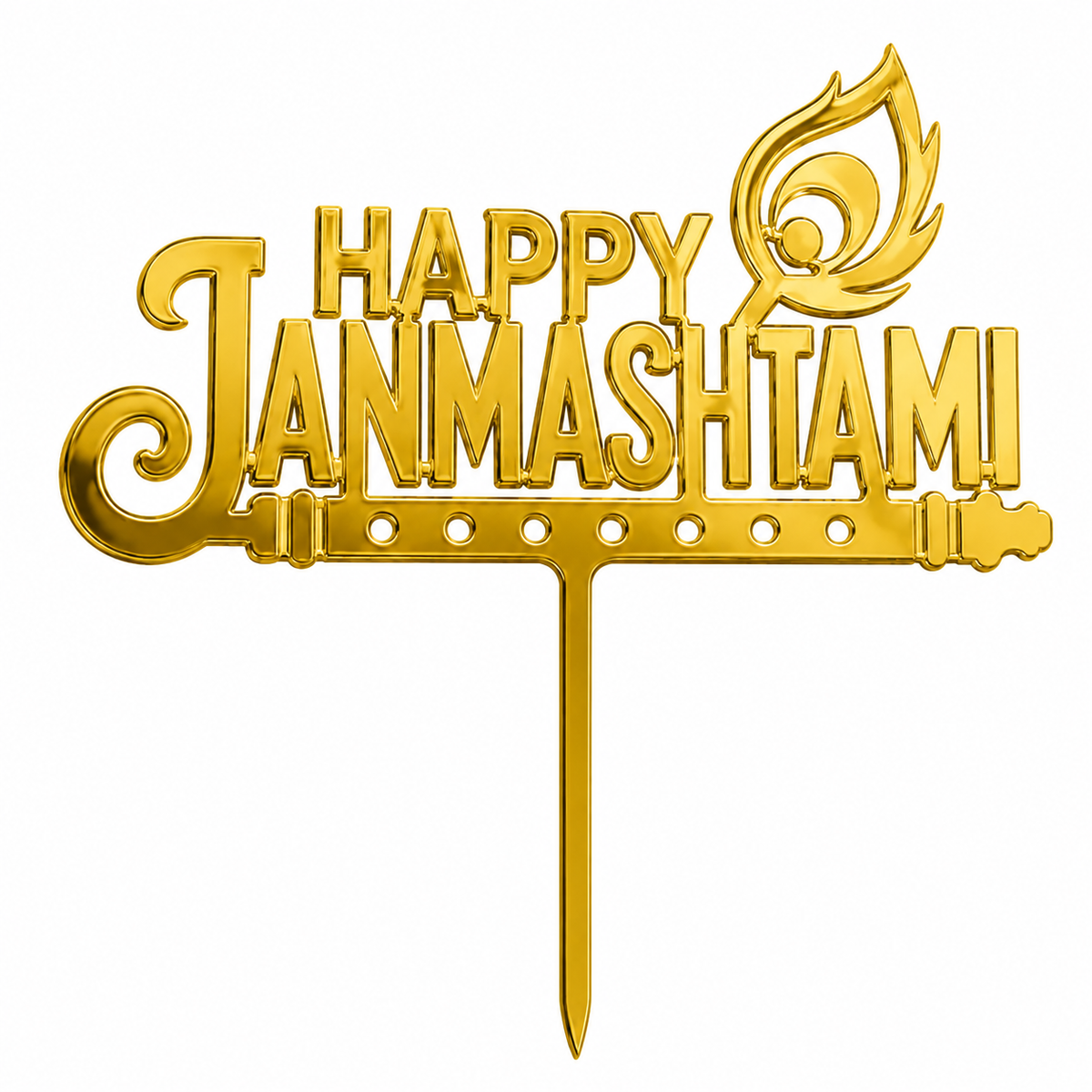 Happy Janmashtami 5 inch Acrylic Cake Topper