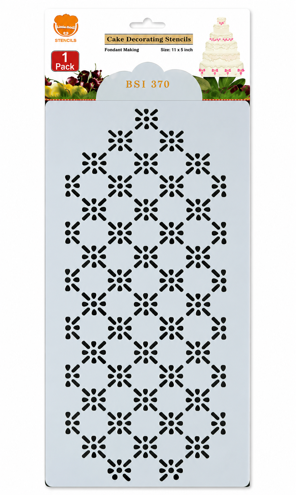 Geometric Floral Cake Stencil