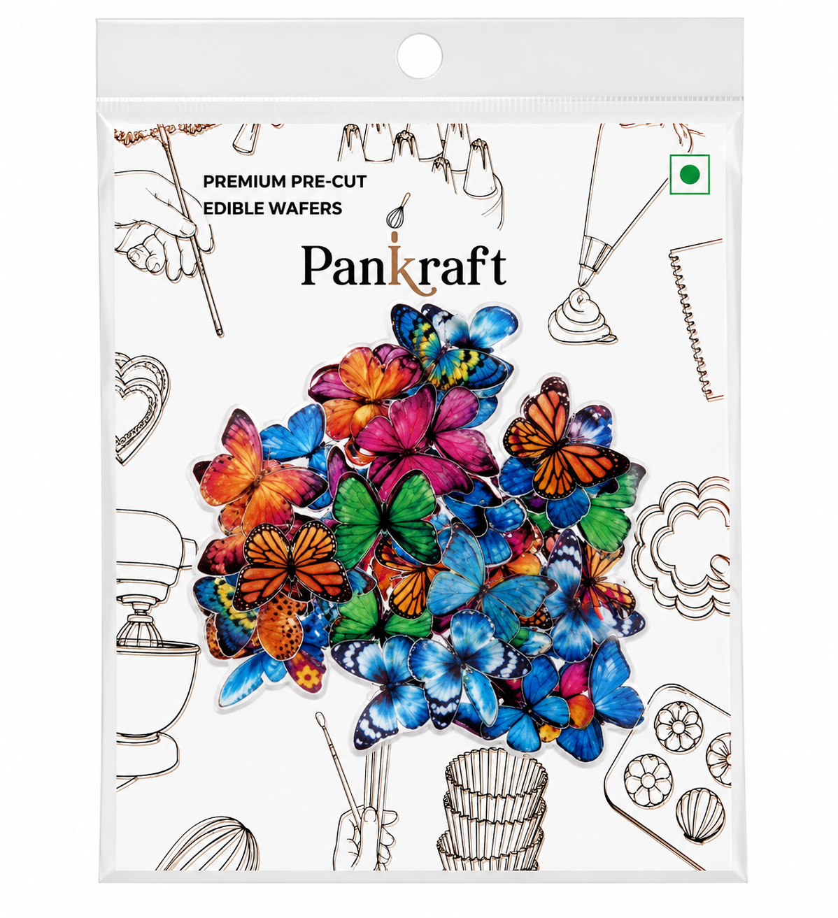 PanKraft Mix Colours Butterfly Edible Pre-Cut WafersCode (WPC-006)