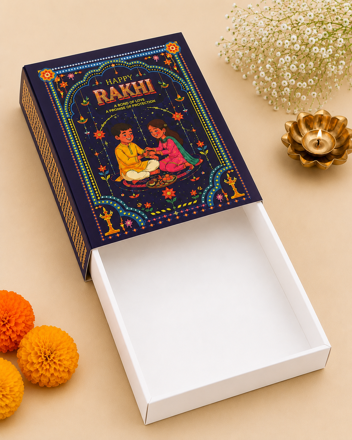 Rakhi Match Box pack of 10 Size - 11x8x3 inch
