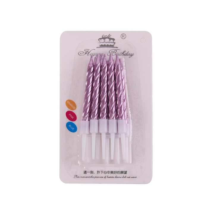 Small Lavender Spiral candle pack of 10