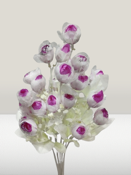 Purple with white Artificial Flower Bouquet