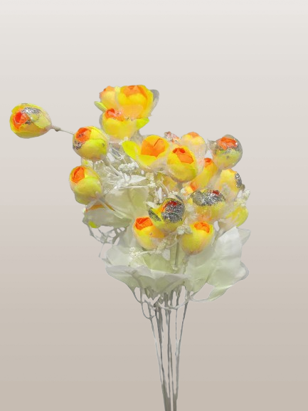 Yellow with Orange Artificial Flower Bouquet