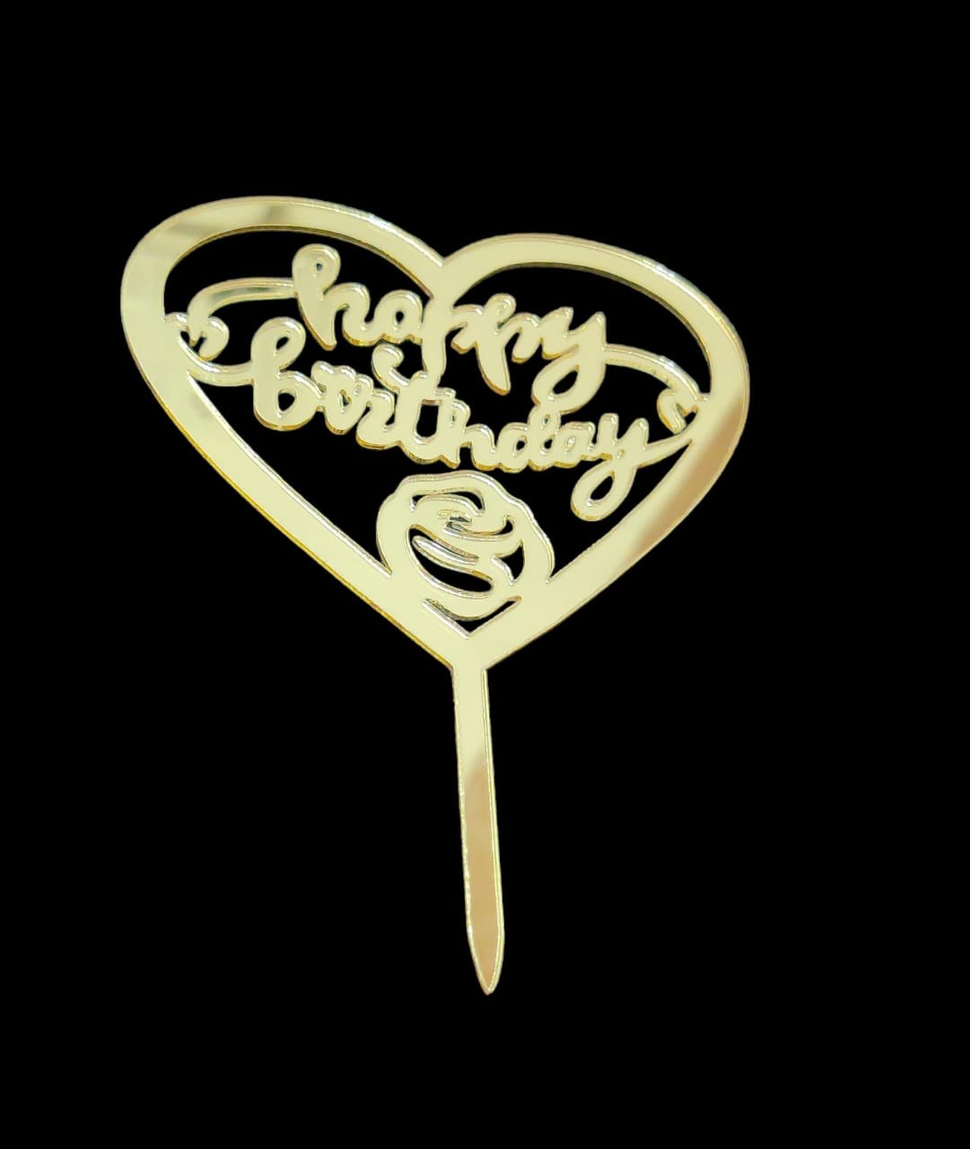 Happy Birthday heart Acrylic Topper