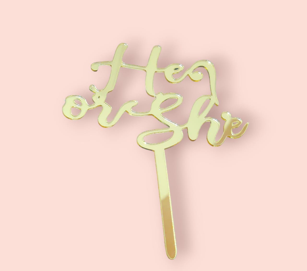 He or she Acrylic Topper