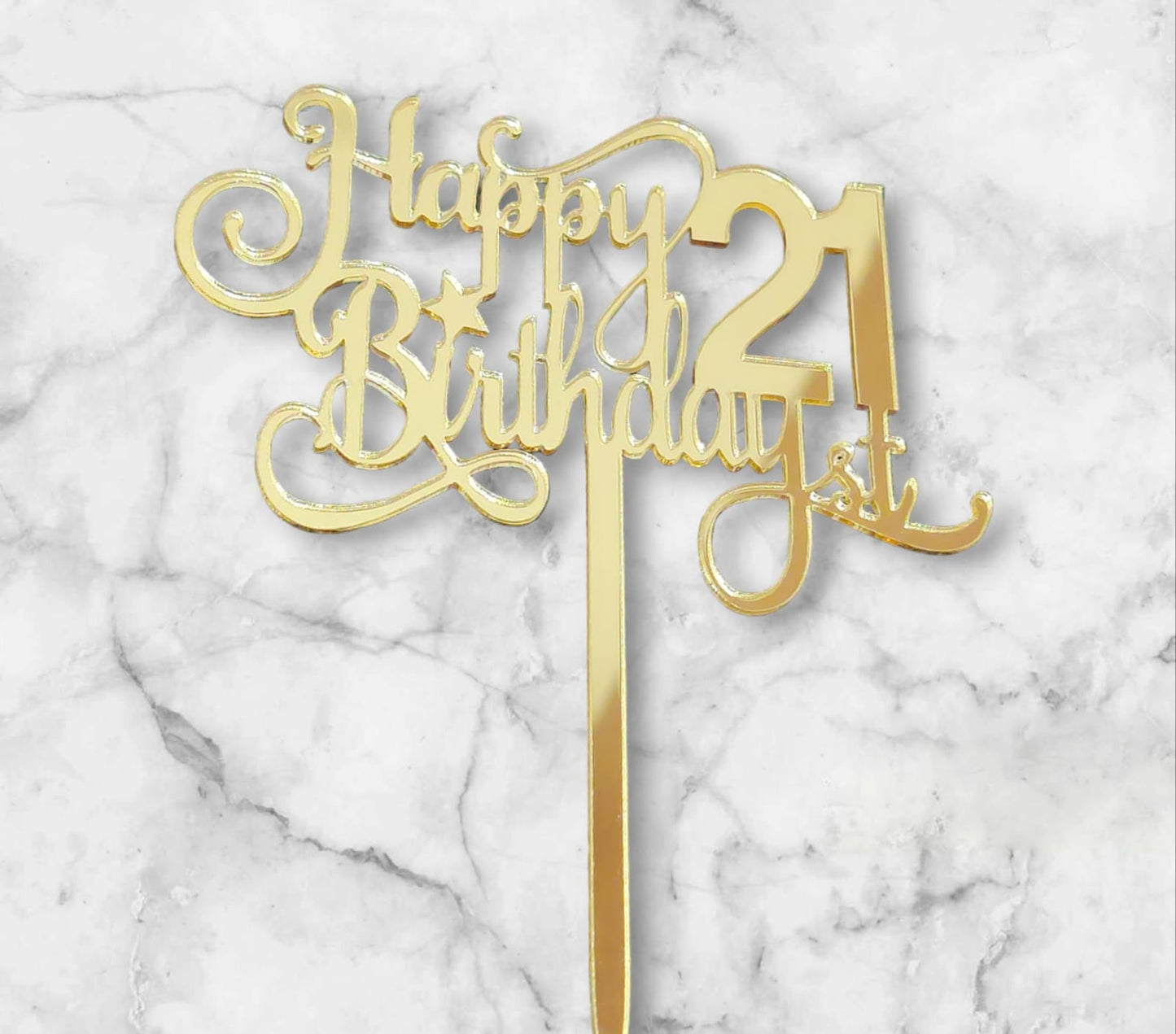 21st Happy Birthday Acrylic Topper