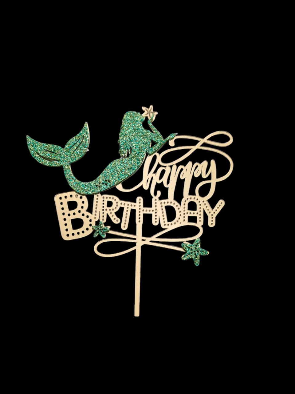 Mermaid Happy Birthday topper
