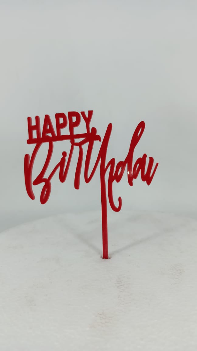 Acrylic Happy Birthday Cake Topper