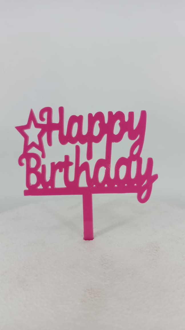 Acrylic Happy Birthday Cake Topper