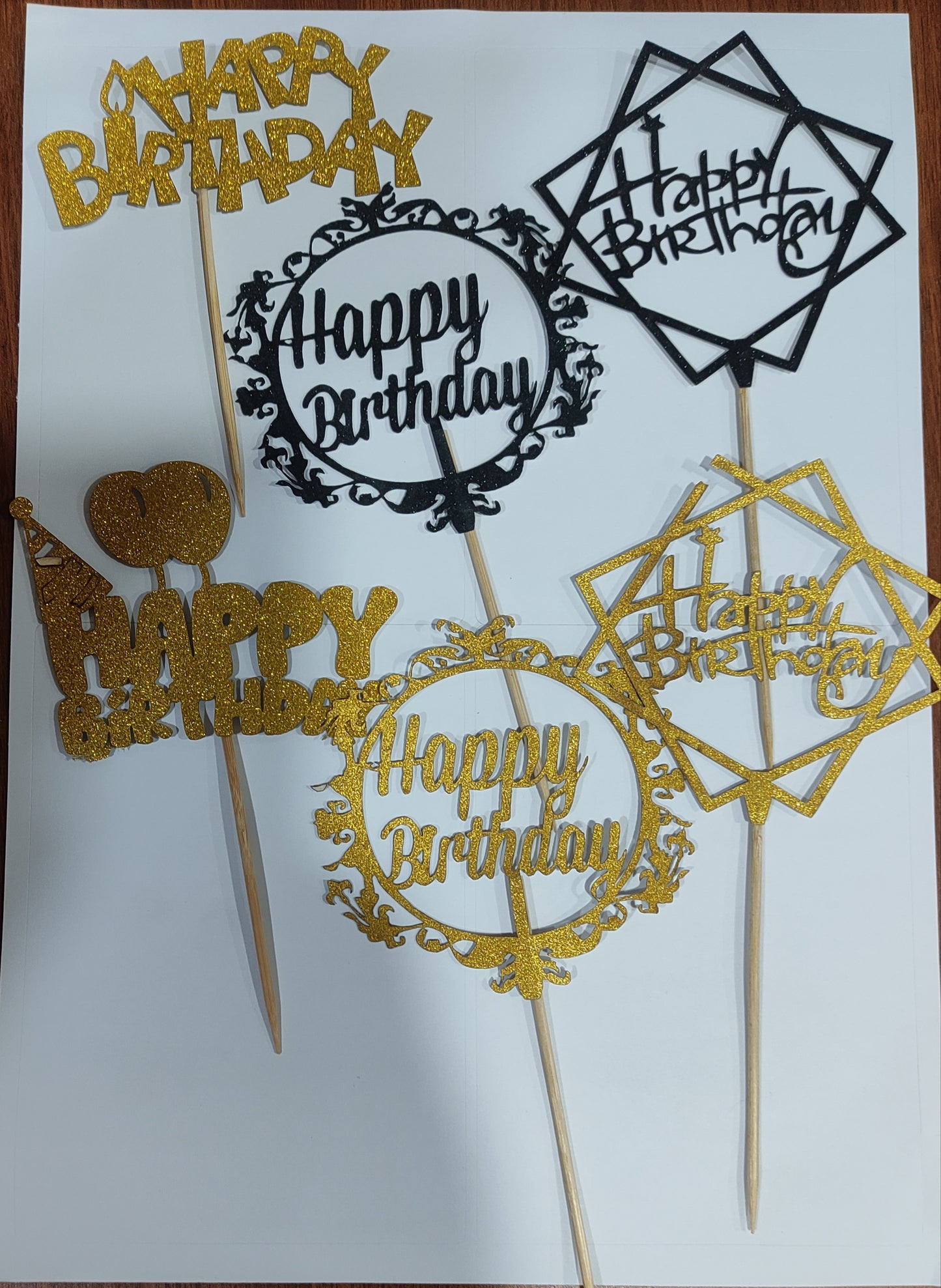 Happy Birthday Acrylic Topper (random colour and design)