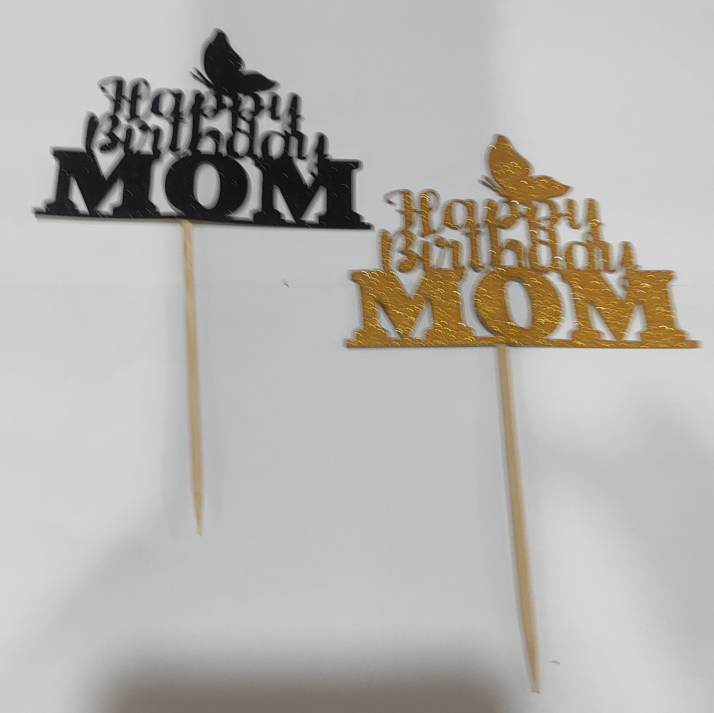 Happy Birthday Mom Acrylic Topper (random colour)