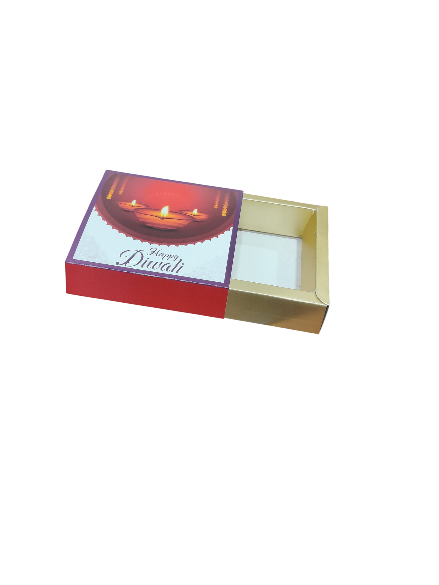 4 Cavity Slider Diwali Box For Chocolate and Brownie Size 4x4x1.5 Inch