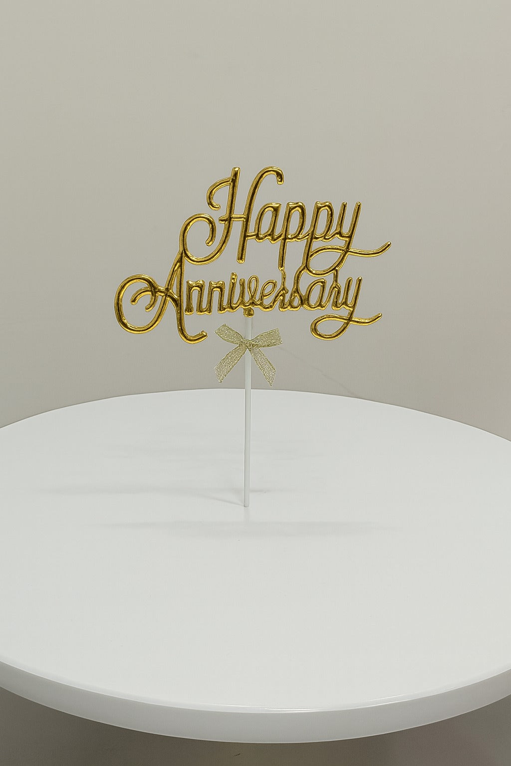 Premium Happy Anniversary Golden Cake Topper