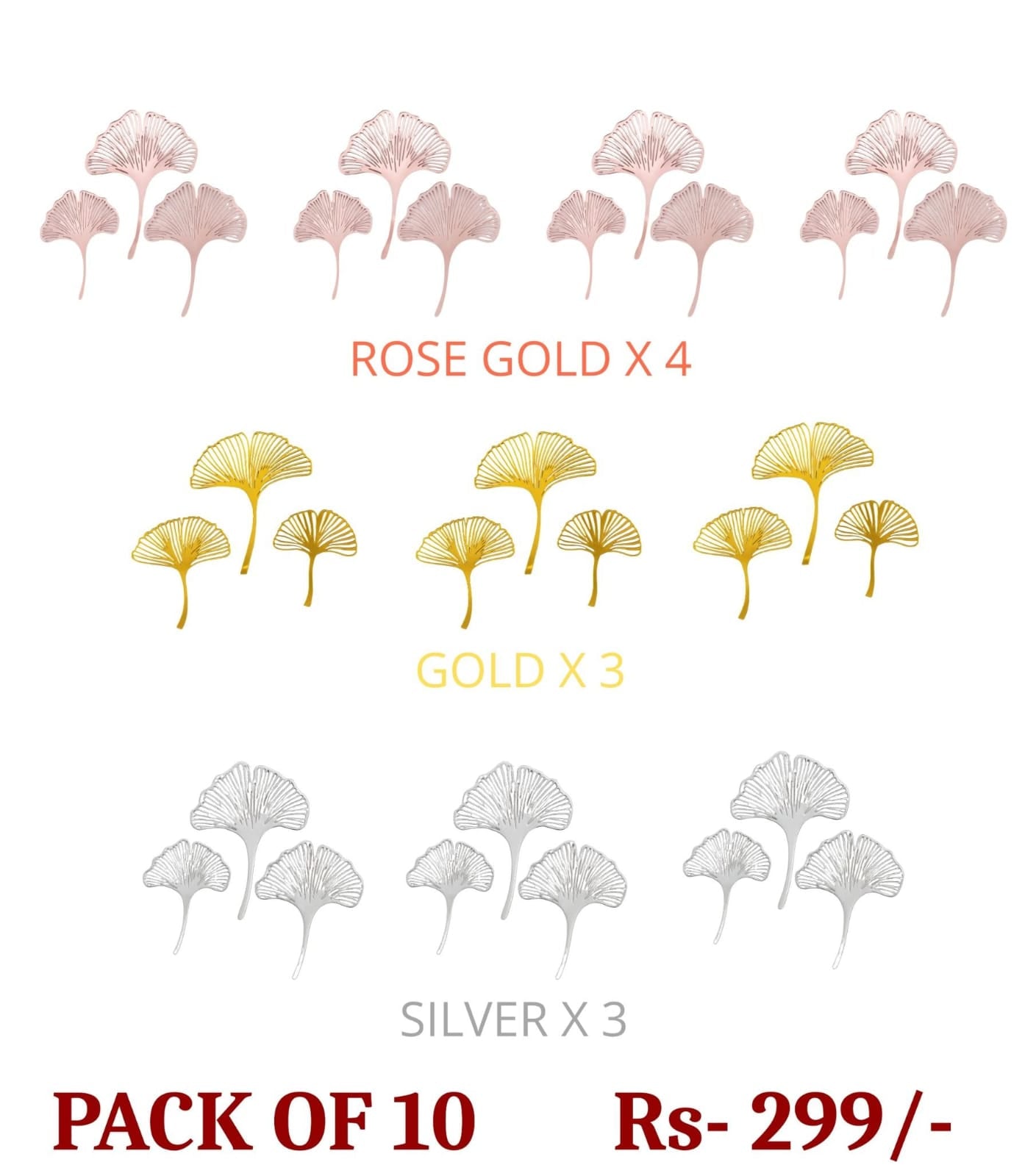 Acrylic Leaf Topper Pack of 10