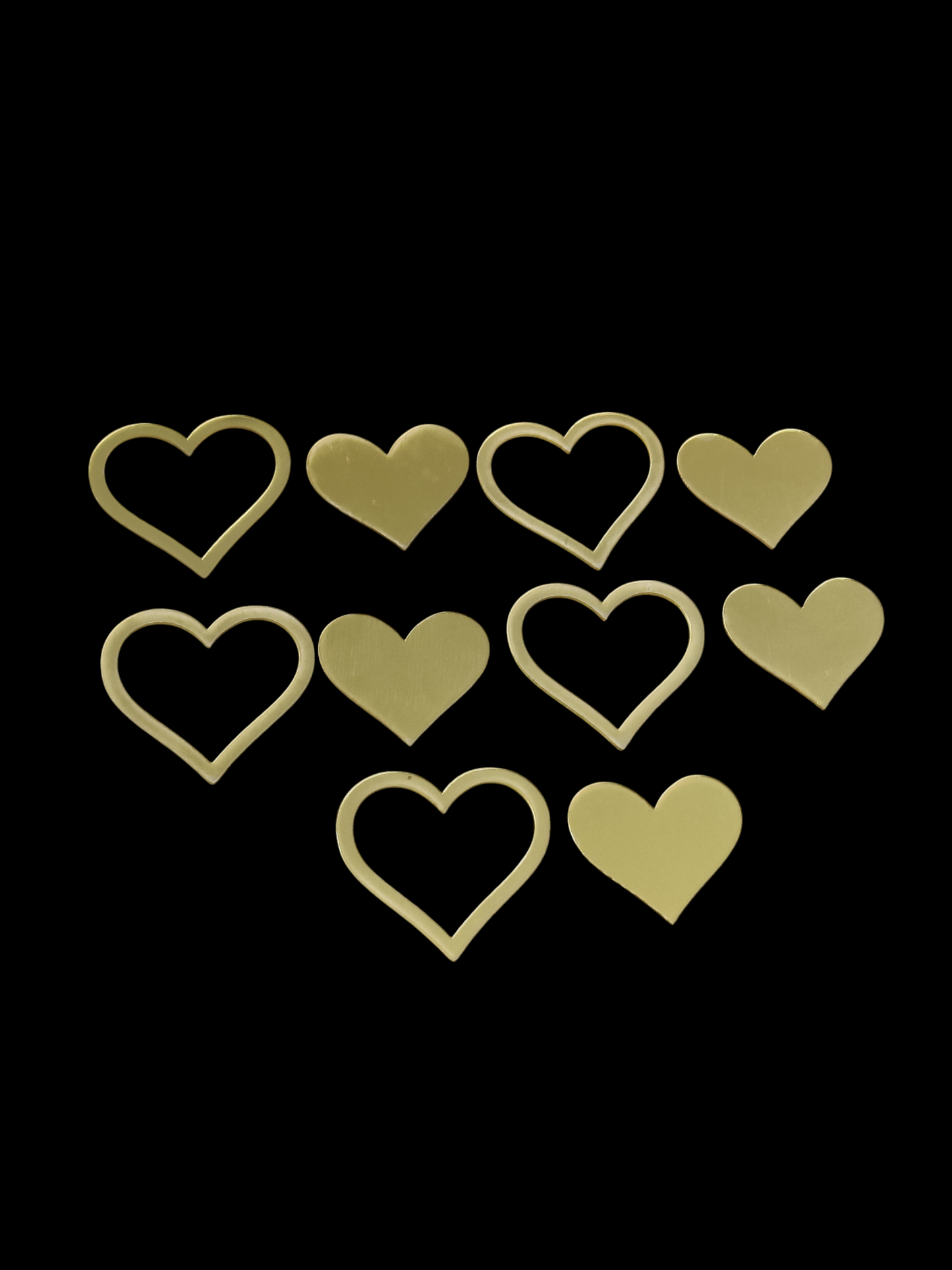 Acrylic Heart In Out Topper Set of 10