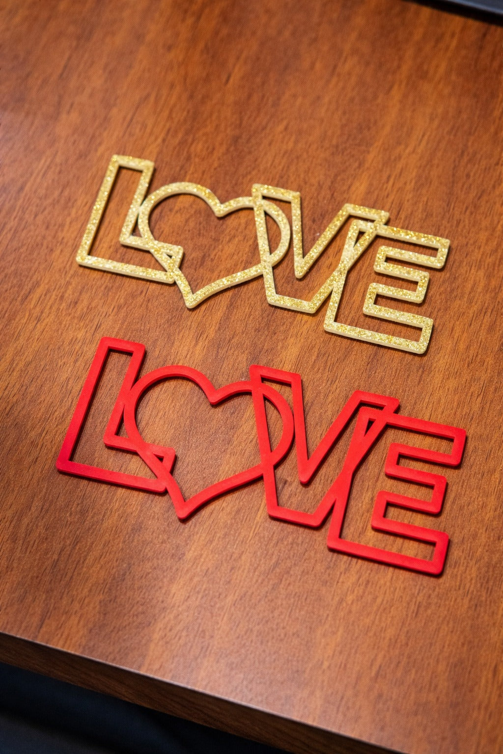 Love Design Heart Cutout Acrylic Cake Topper