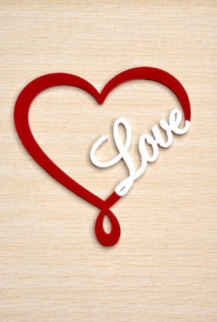 Love Heart Double Tone 3 inch Acrylic topper