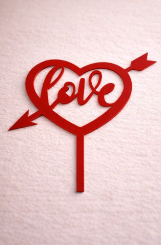 Arrow Love Heart Acrylic Cake Topper