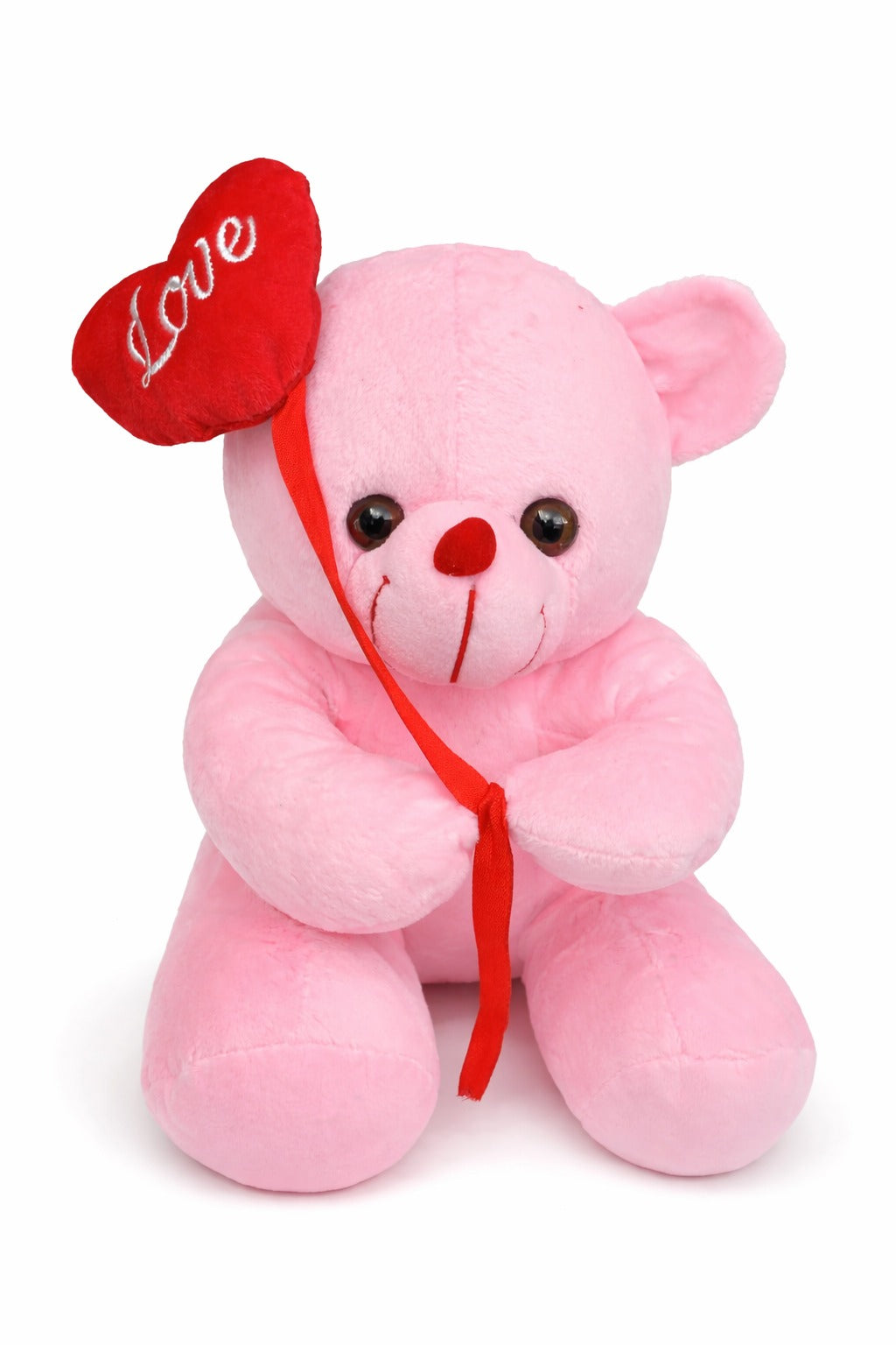 Pink Teddy Bear With Love Heart Size - 11x6 inch