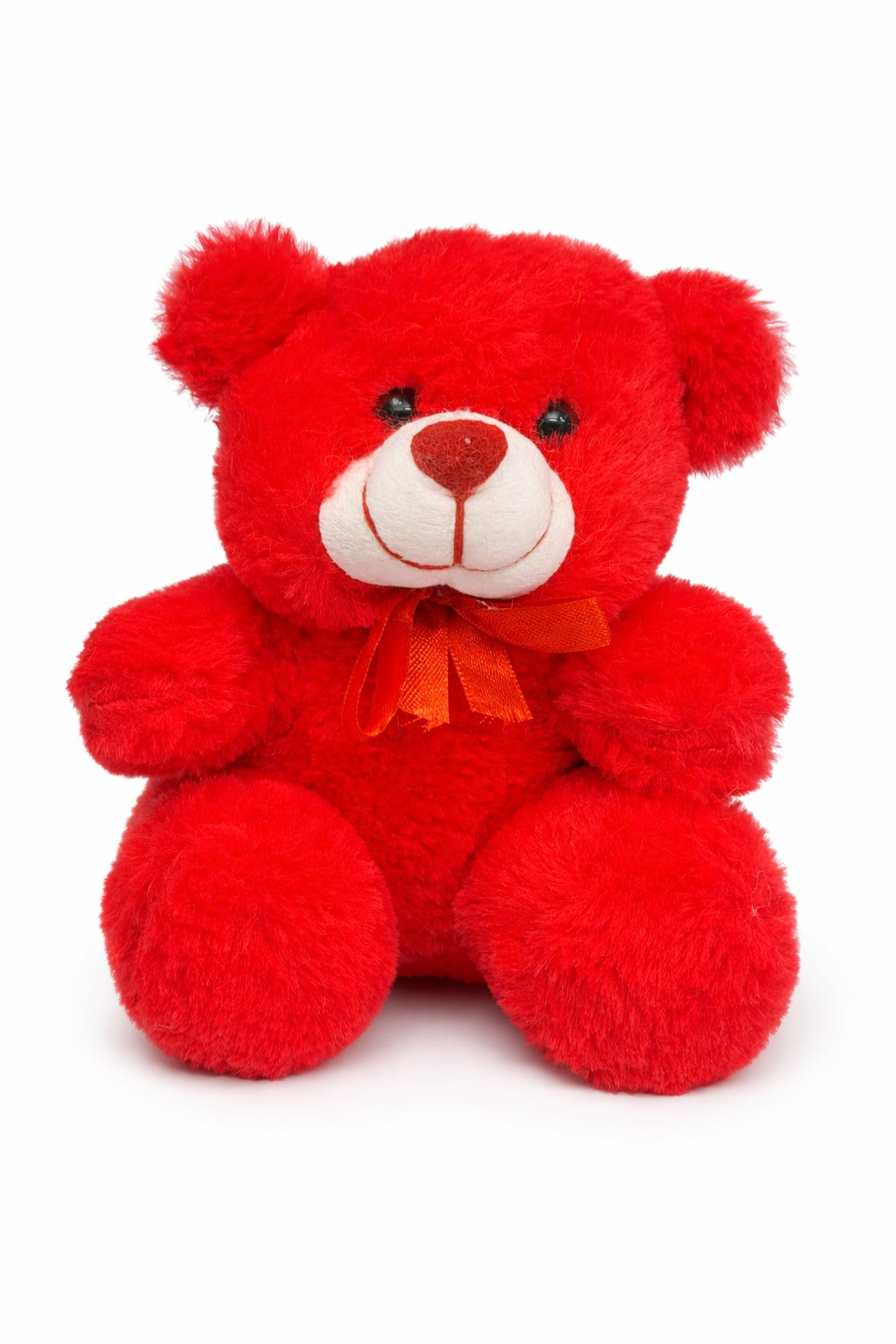 Fluffy Red Teddy Bear Size 8x5 inch
