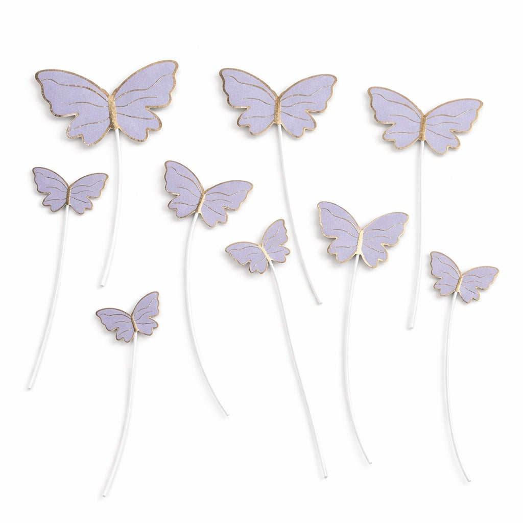 Purple Butterfly With Stick Pack Of 10