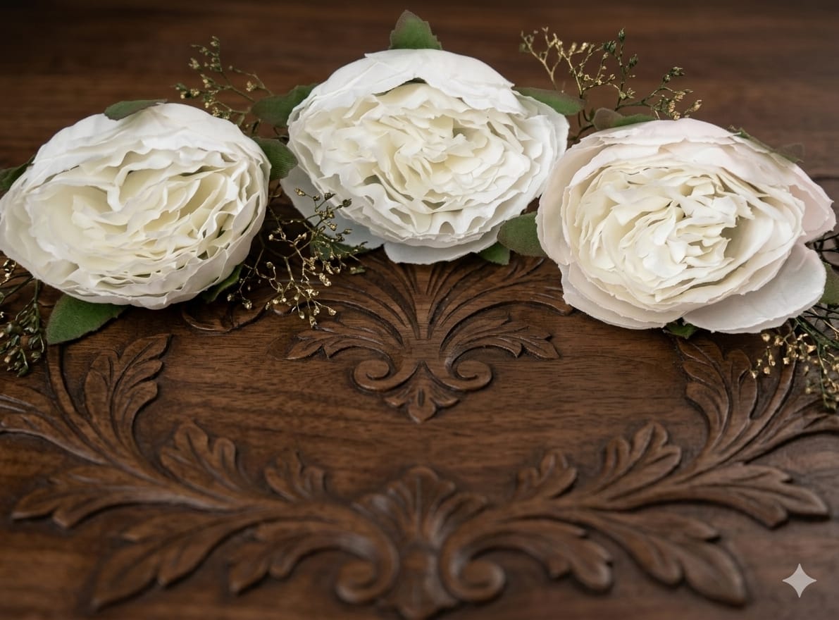 Big Artificial Flower white 4172-D Pack of 3