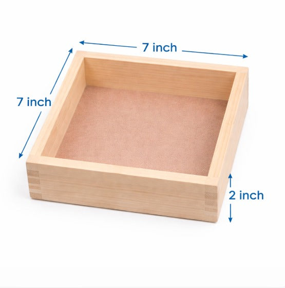 Square Wooden Hamper Tray Size 7x7x2 inch