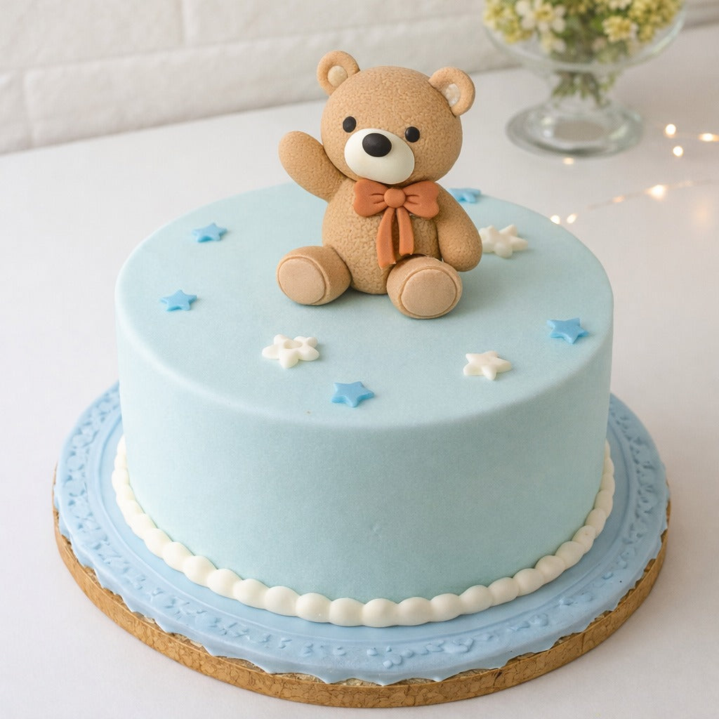 Teddy with brown bow (size - 2 inch)