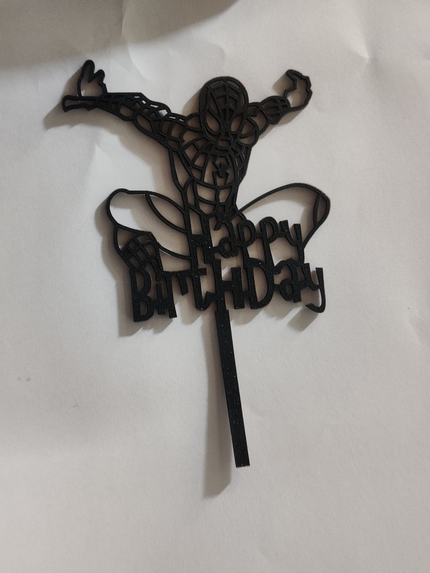Acrylic Spider man happy birthday topper