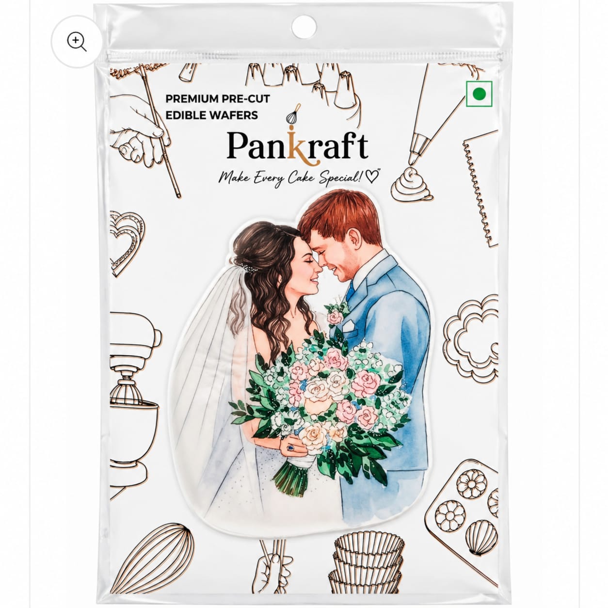 PanKraft Premium Pre-cut couple Edible PaperCode (TT-83)