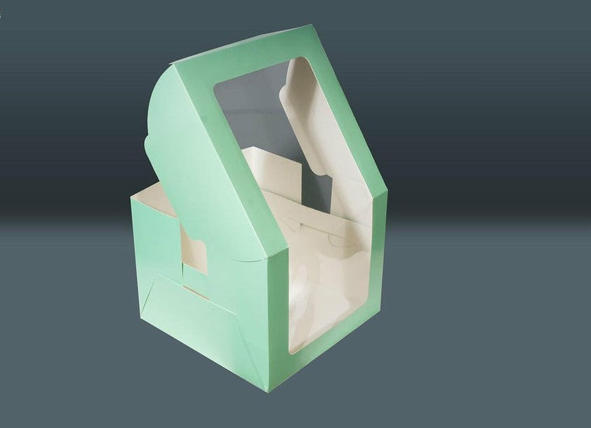 L shap window Cake Box size 8*8*8 Mint colour