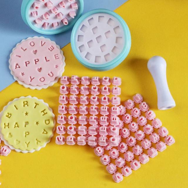 Plastic Mini Fondant Cutters Mould Art Number Letter Stamps For Cake Decorating Tools ( customised cookie stamper)
