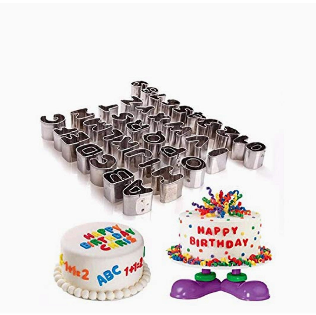 36pcs Stainless Steel Numbers and Alphabet Biscuit Cookie Cutter
