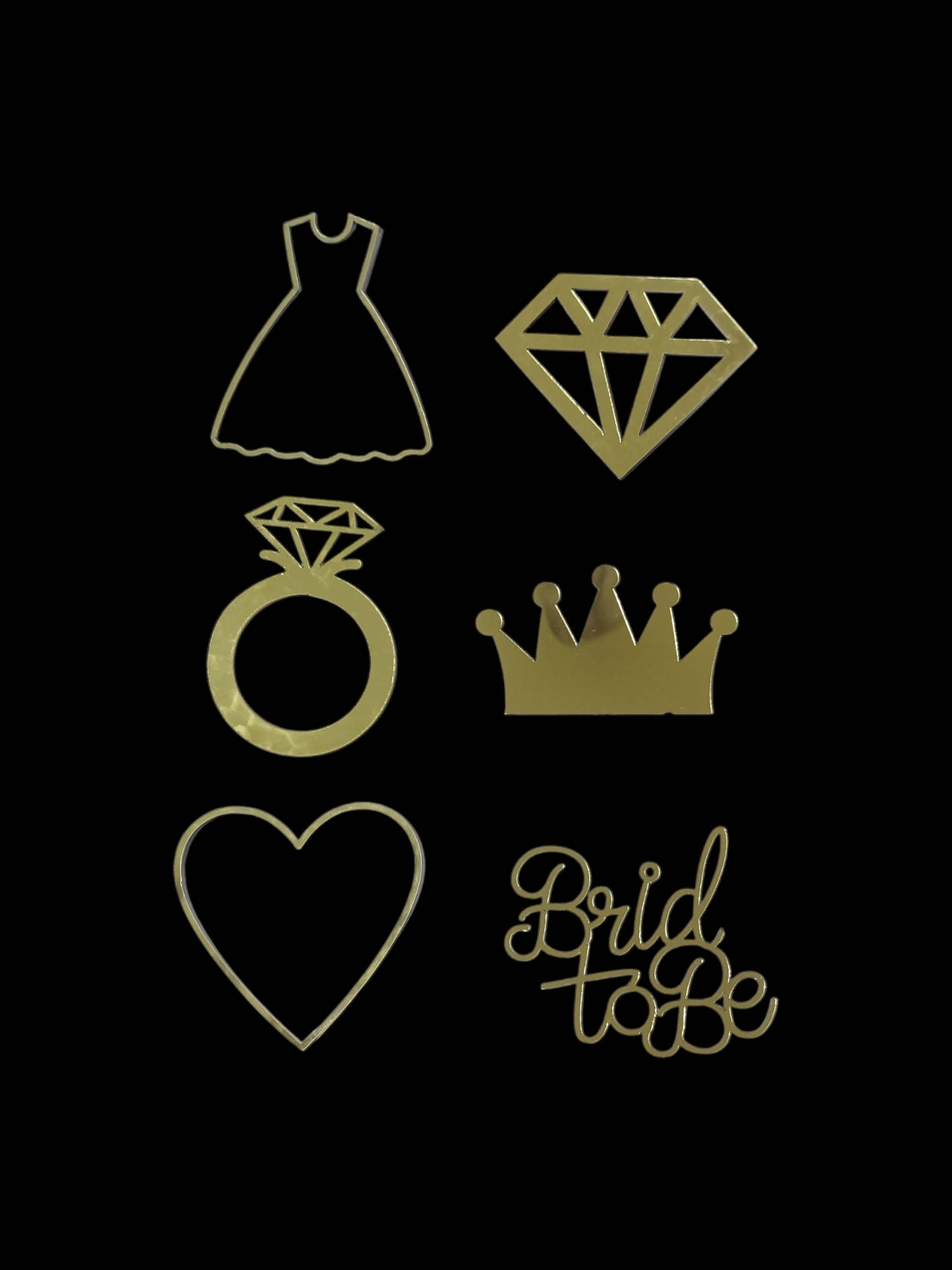Bride To Be Acrylic Cake Topper set