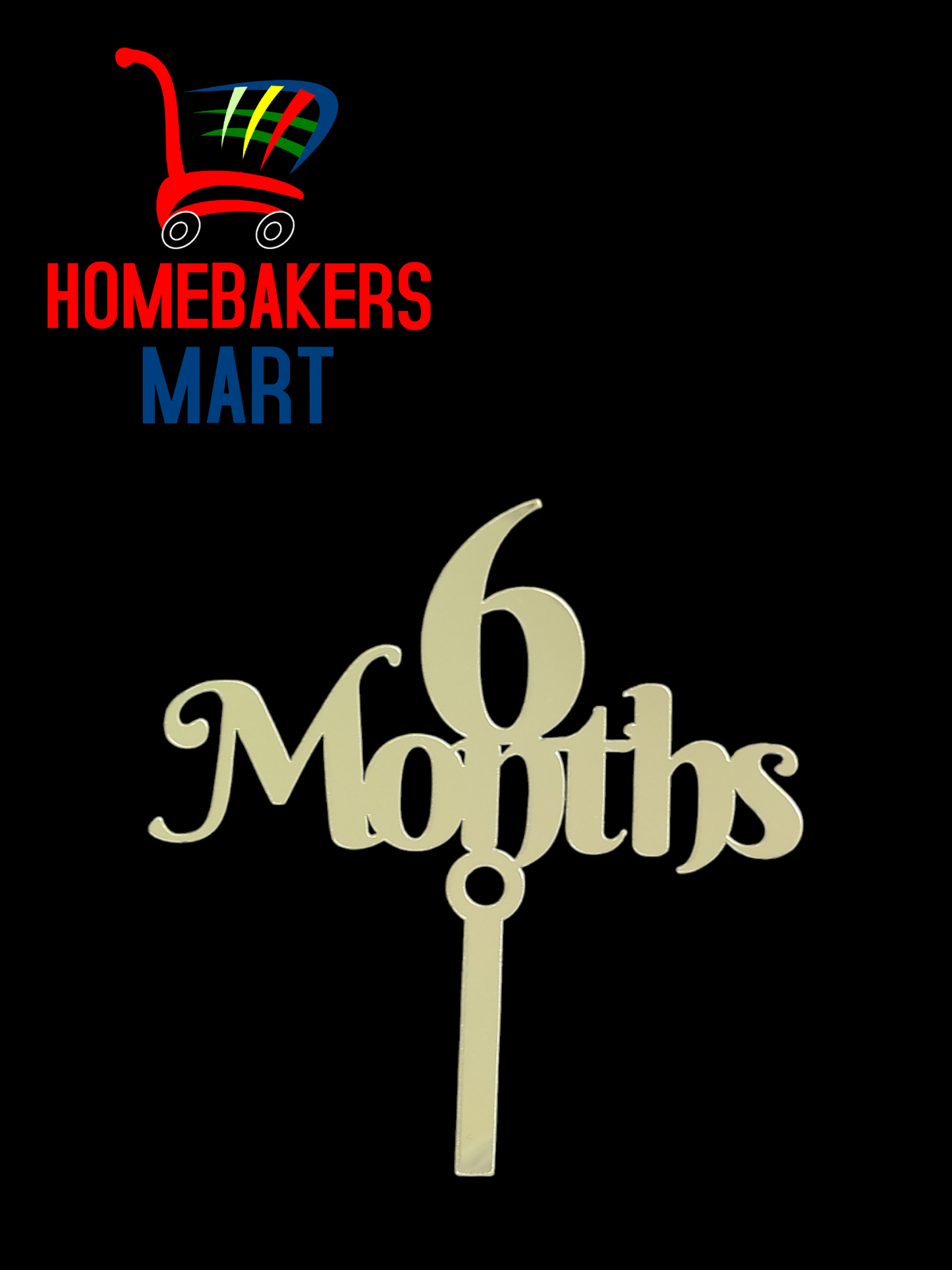 6 Months Acrylic Cake Topper RT00093